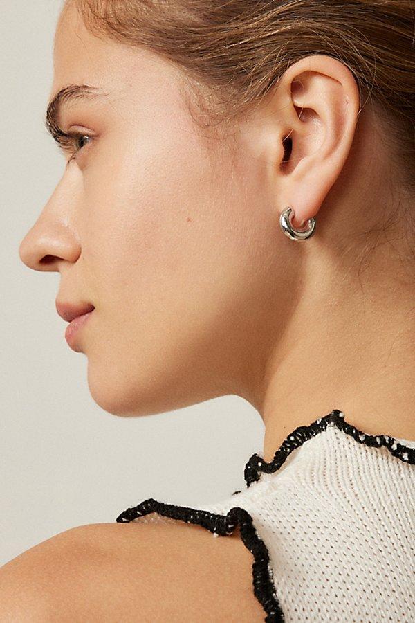 Urban Outfitters 14k Gold & White Gold Plated Chunky Hoop Earring Womens at Urban Outfitters Product Image