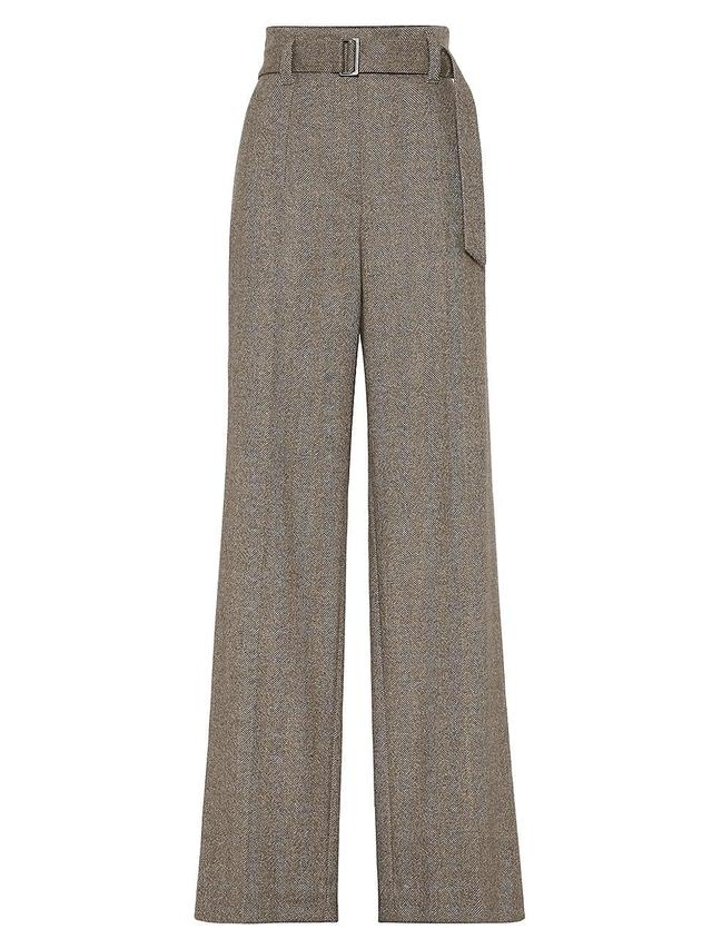 Womens Brushed Techno Wool Chevron Loose Corset Trousers Product Image