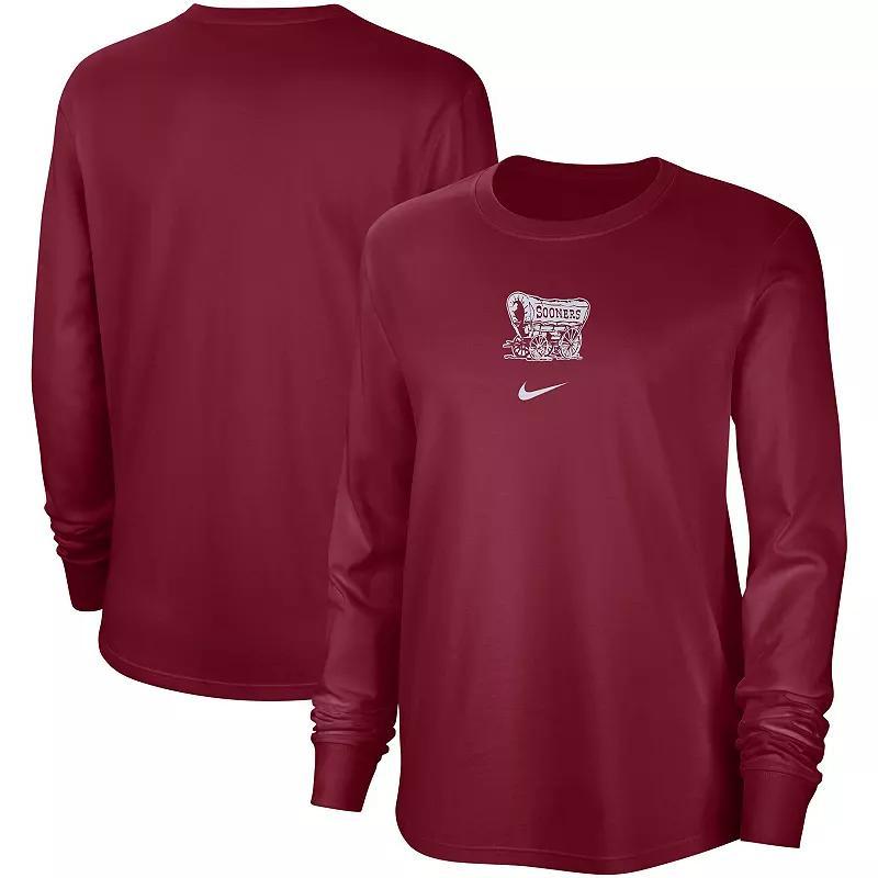 Womens Nike Crimson Oklahoma Sooners Vintage Long Sleeve T-Shirt Product Image