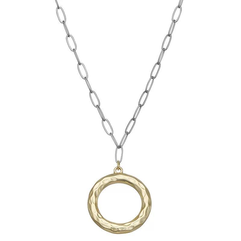 Sonoma Goods For Life Two Tone Circle Necklace, Womens, Multi Product Image