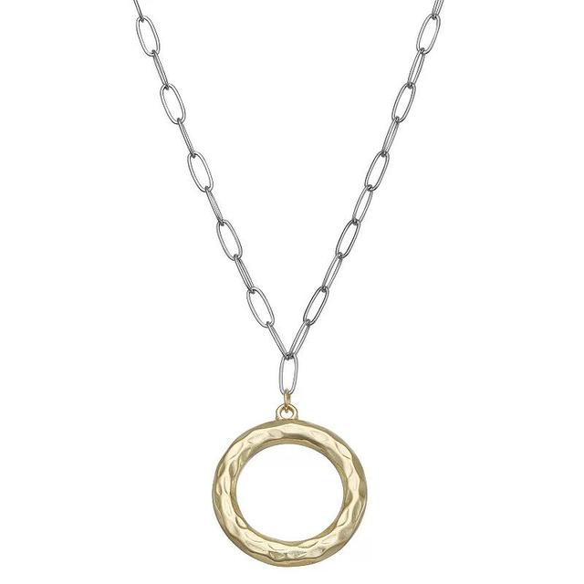 Sonoma Goods For Life Two Tone Circle Necklace, Womens, Multi Product Image