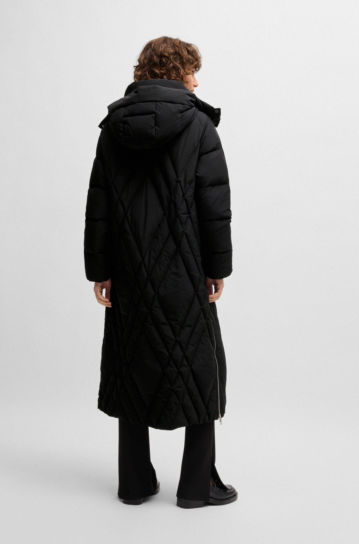 Quilted down coat with adjustable hood Product Image