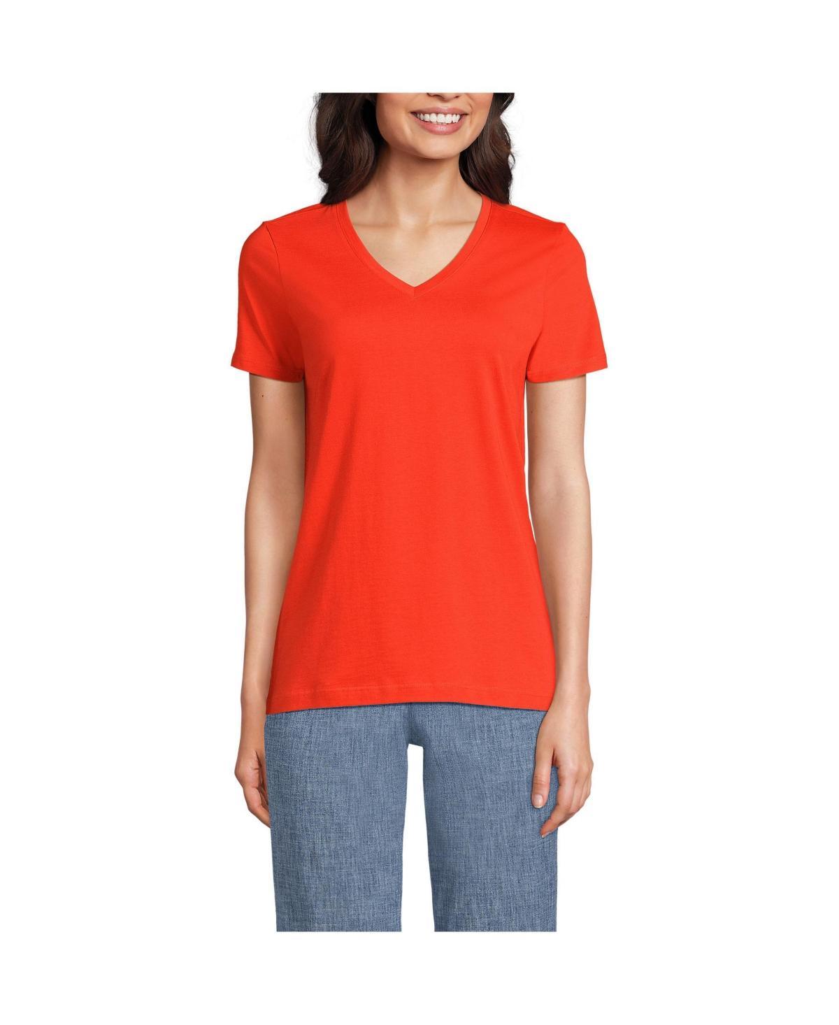 Lands End Womens Tall Relaxed Supima Cotton V-Neck T-Shirt Product Image