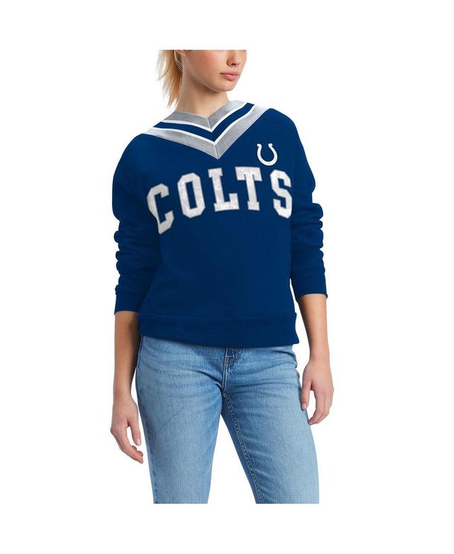 Womens Tommy Hilfiger Royal Indianapolis Colts Heidi V-Neck Pullover Sweatshirt Product Image