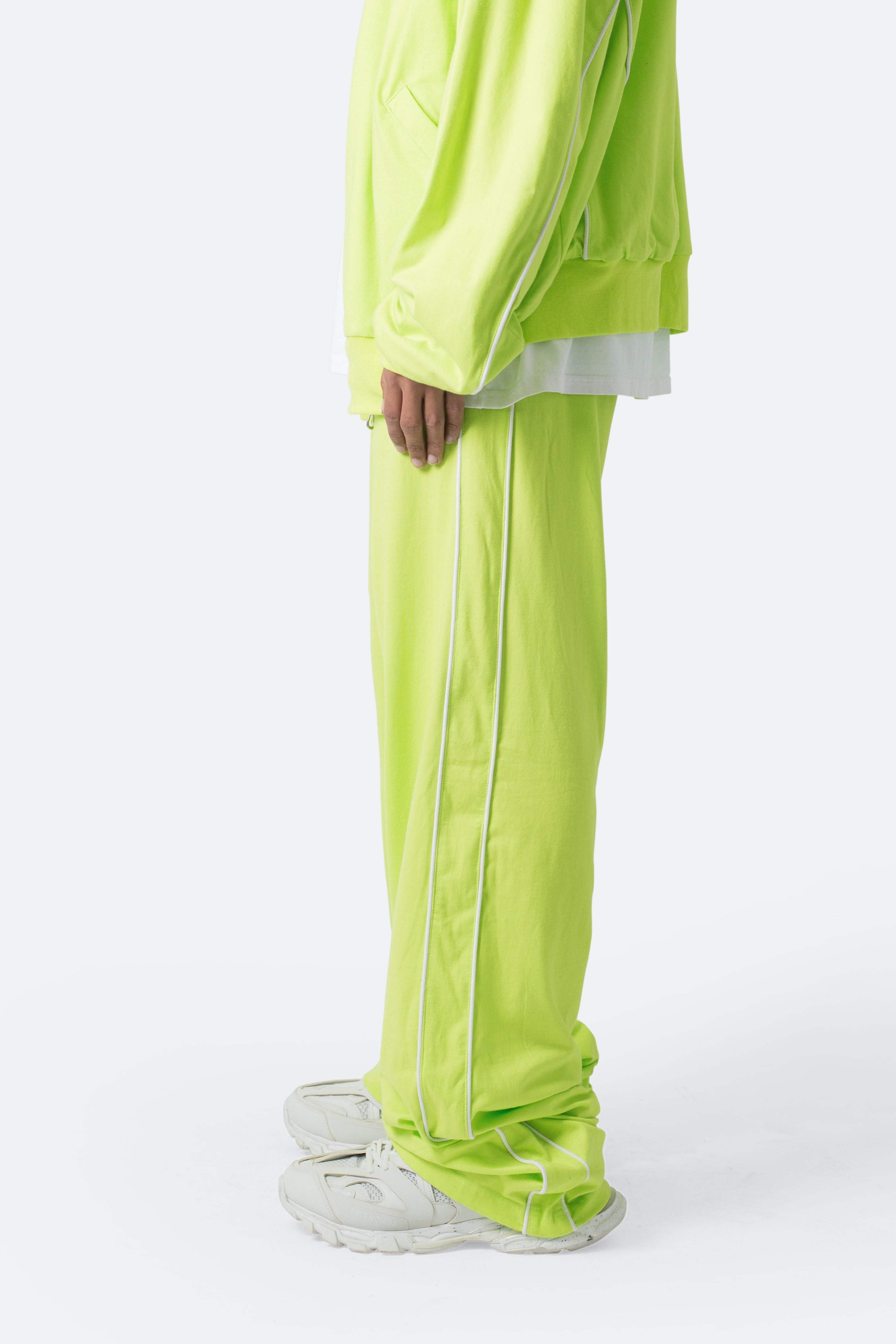 Oversized Jersey Track Pants - Acid Lime Product Image