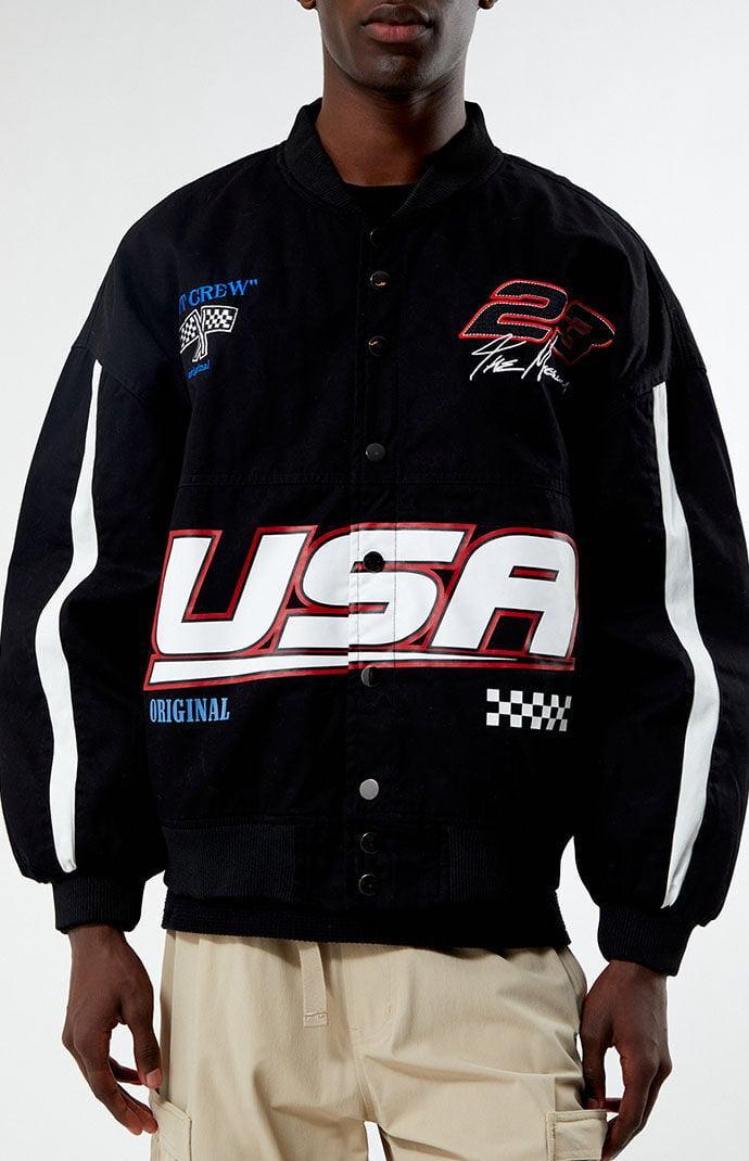 PacSun Mens Pit Crew Racing Jacket - Blackedium Product Image