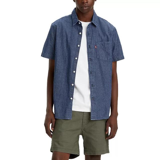 Levis Classic-Fit Short Sleeve Chambray Woven Shirt Product Image