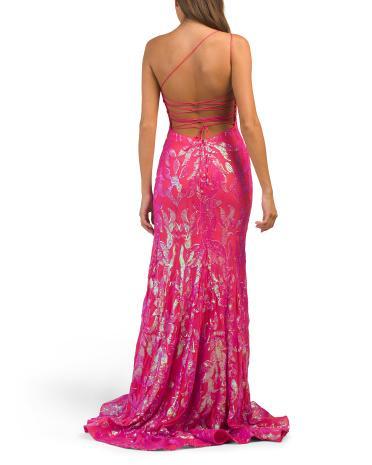 One Shoulder Sequin Gown for Women Product Image