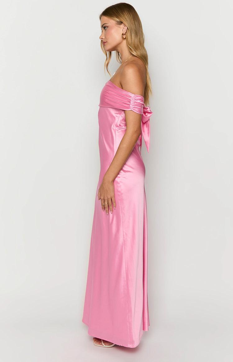 Seraphina Pink Off The Shoulder Maxi Dress Product Image