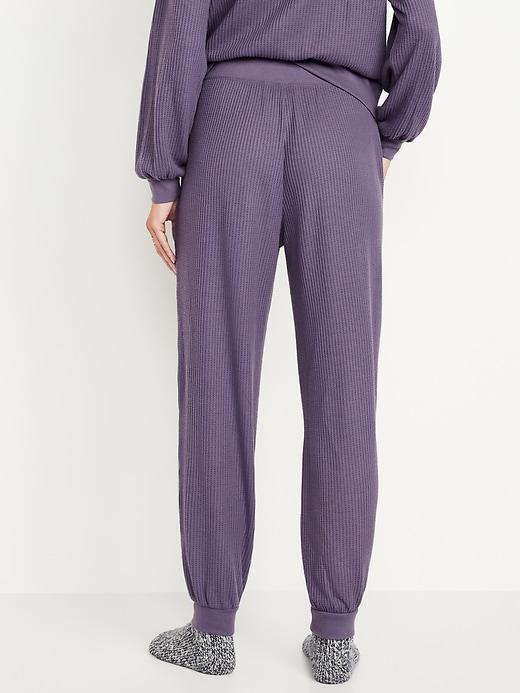 High-Waisted Waffle Lounge Joggers Product Image