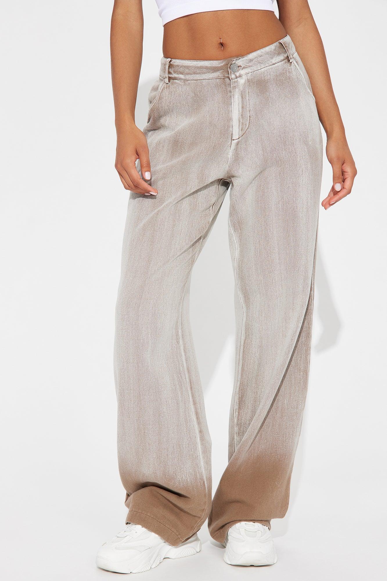 Genesis Washed Wide Leg Pant - Taupe Product Image