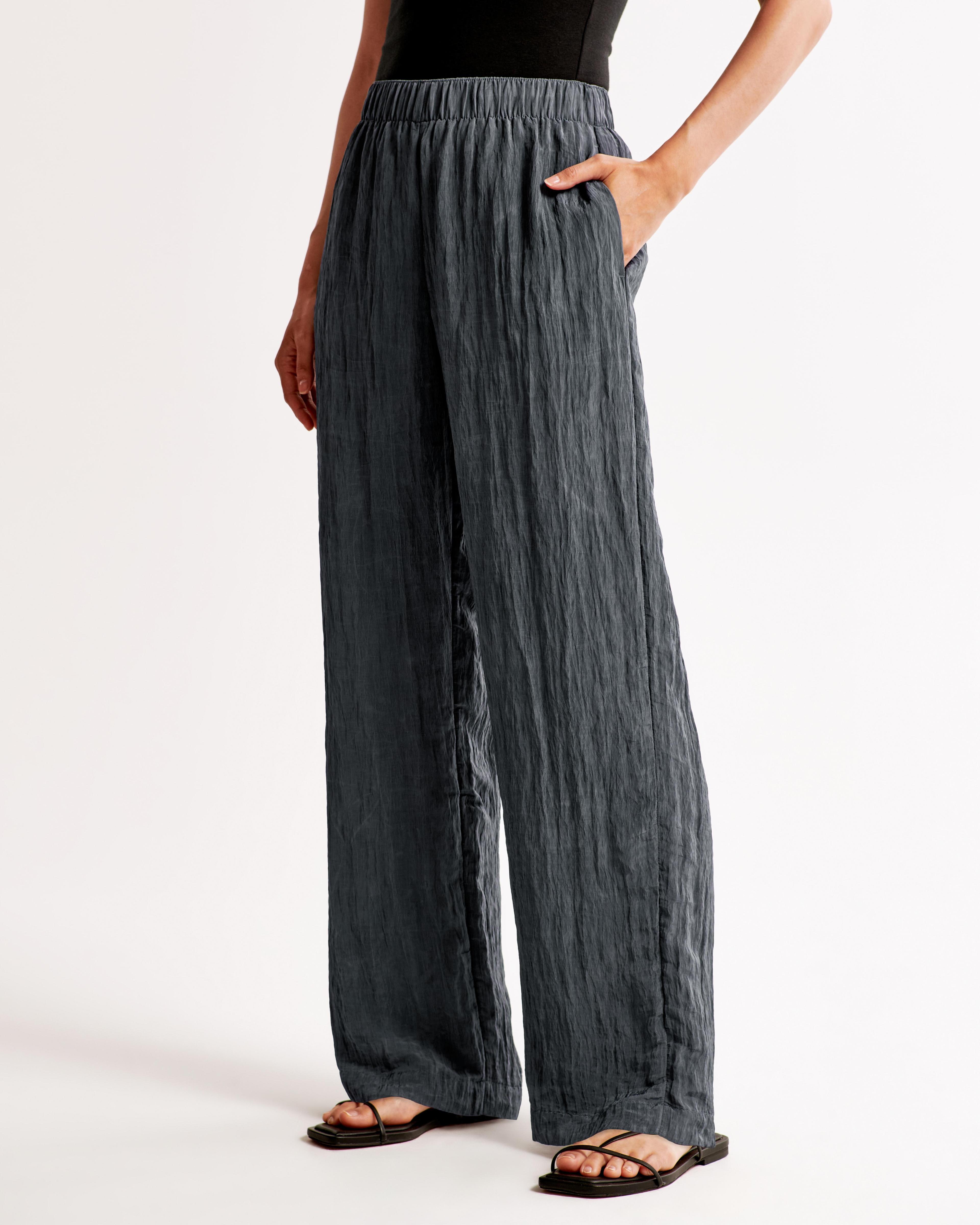 Crinkle Textured Pull-On Pant Product Image