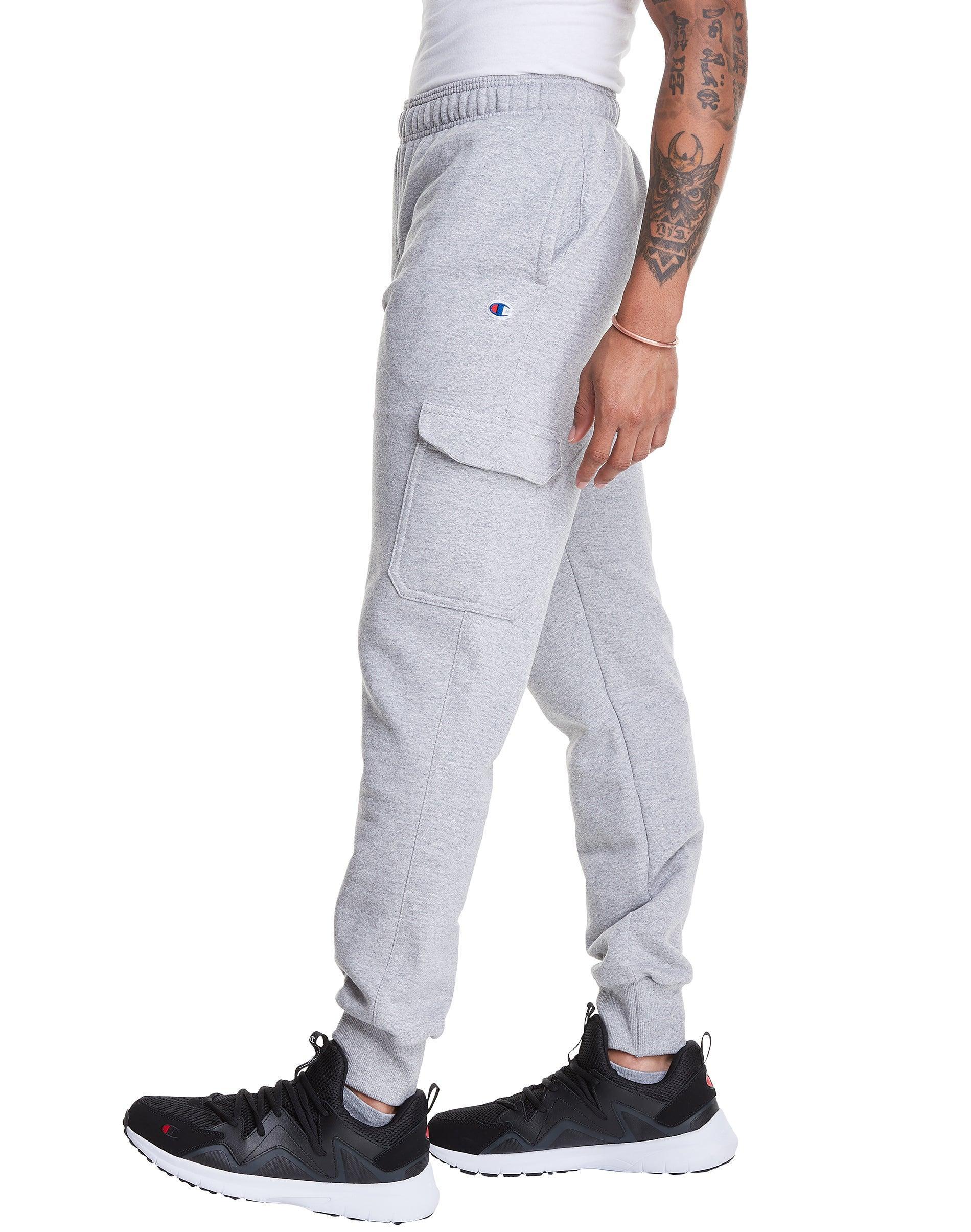 Mens Champion Powerblend Cargo Joggers, 29 Oxford Grey 2XL Product Image