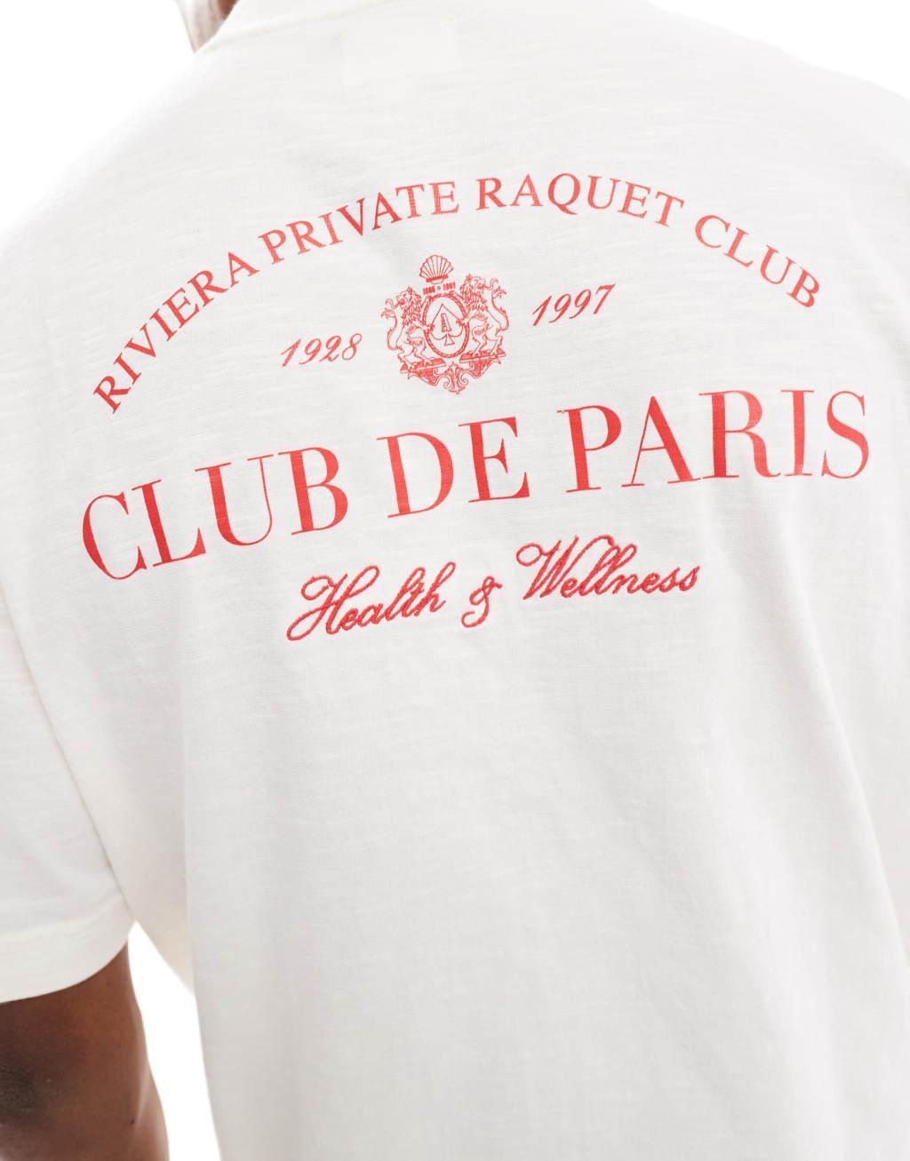 River Island club de sports t-shirt in ecru Product Image