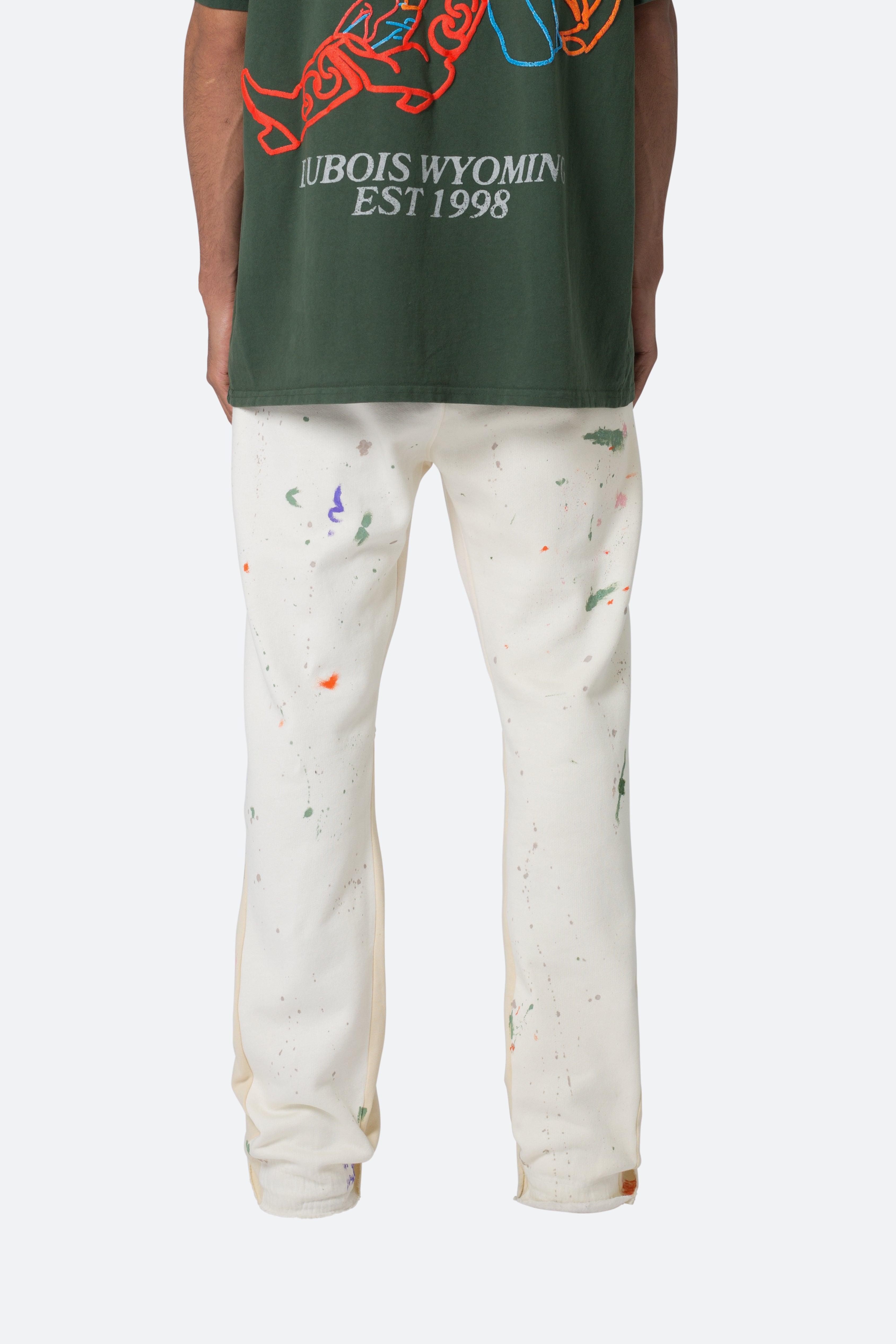 Contrast Bootcut Sweatpants - Off White Product Image