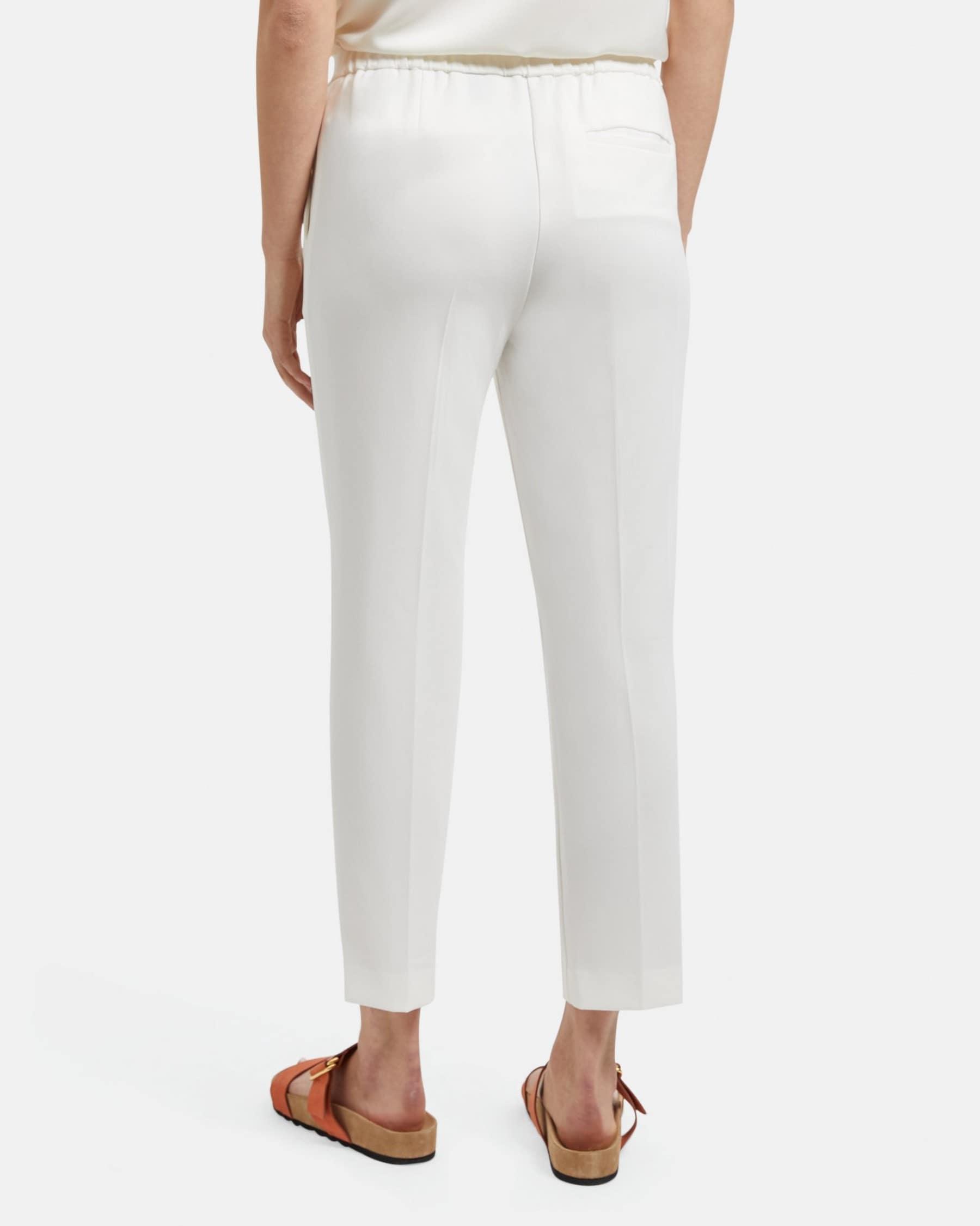 Slim Cropped Pull-On Pant in Crepe Product Image