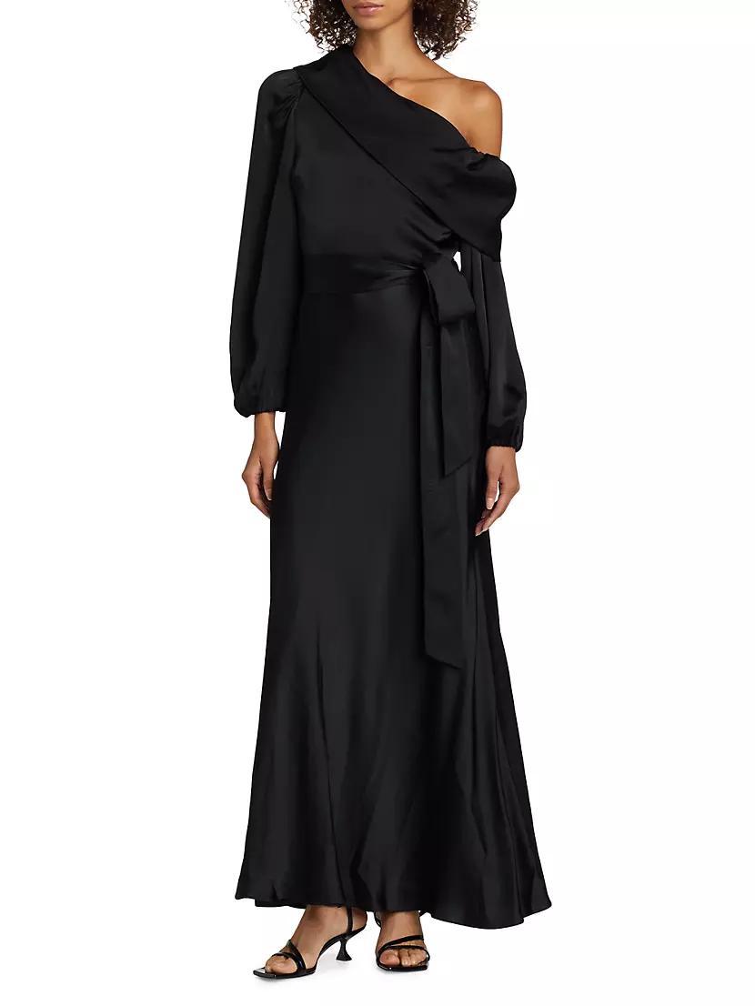 Georgiabeth Asymmetrical Satin Dress Product Image