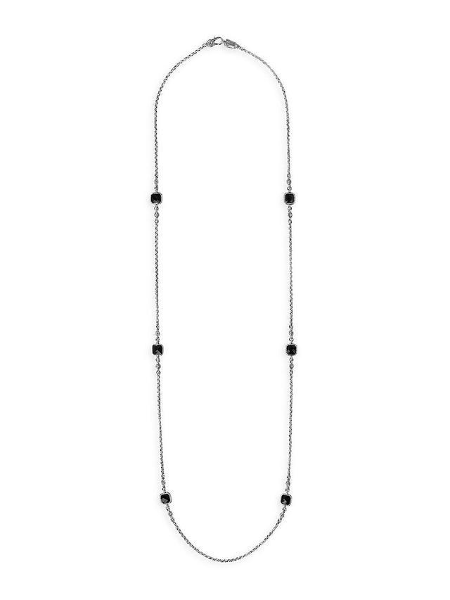 Womens Anthos Sterling Silver & Black Onyx Station Necklace Product Image