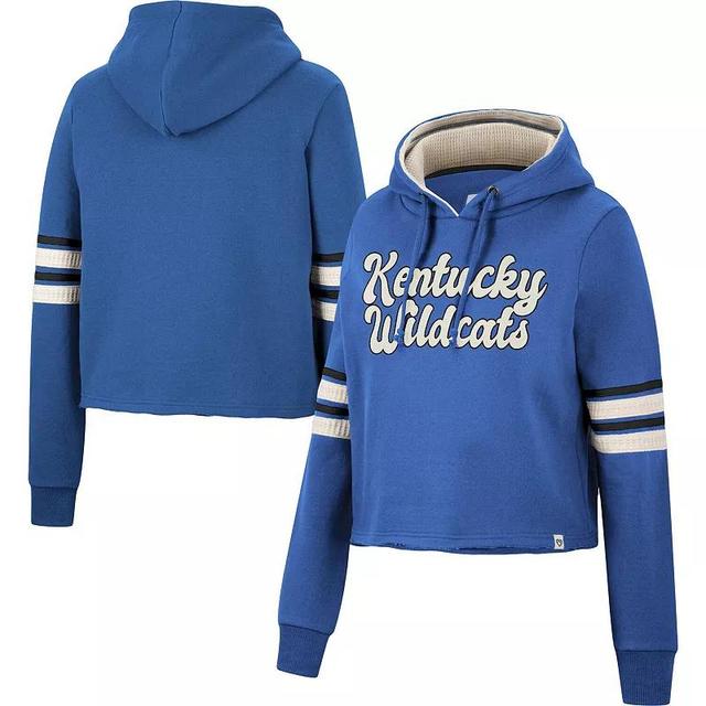 Womens Colosseum Royal Kentucky Wildcats Retro Cropped Pullover Hoodie Product Image