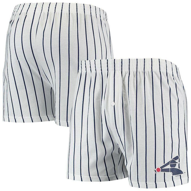 Mens Concepts Sport White/Navy Chicago White Sox Vigor Pinstripe Boxer Shorts Product Image