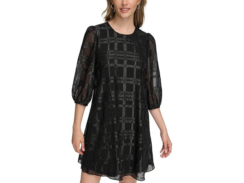 Calvin Klein Glitter Chiffon Dress Women's Dress Product Image