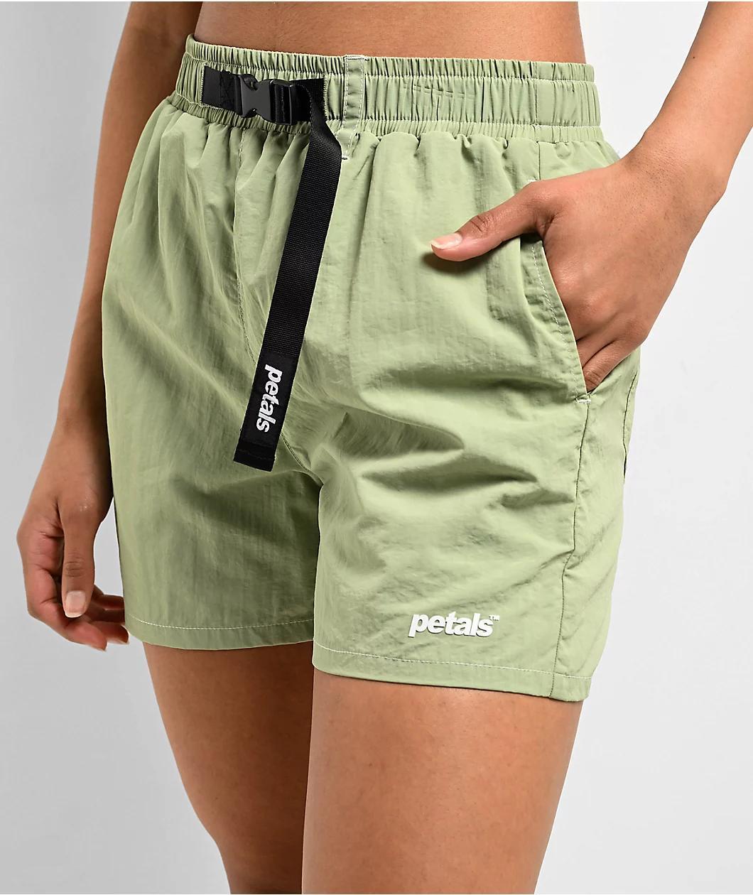 Petals by Petals and Peacocks Cruise Sage Green Tech Shorts Product Image