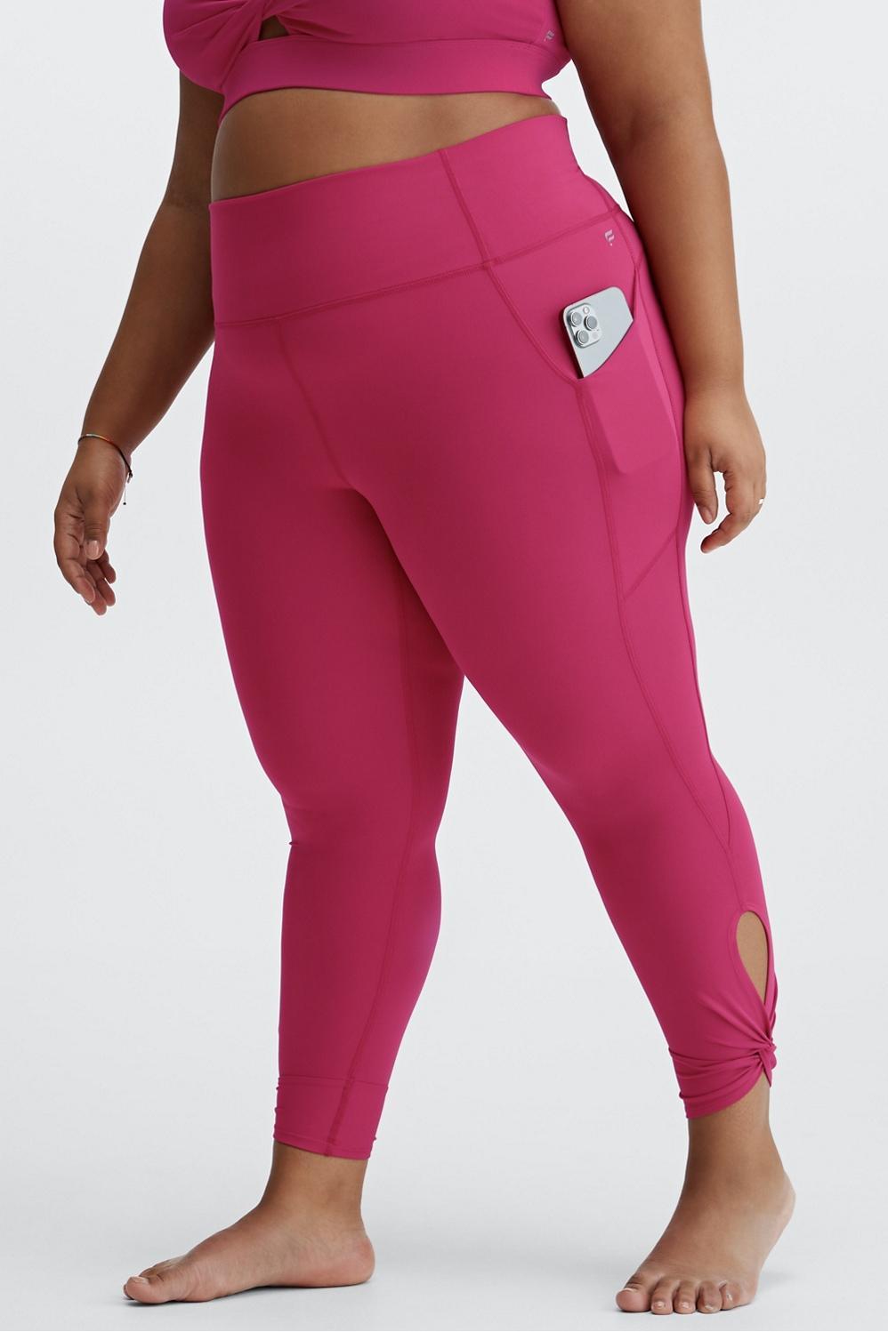 Fabletics Oasis High-Waisted Twist 7/8 Legging Womens pink plus Size 4X Product Image