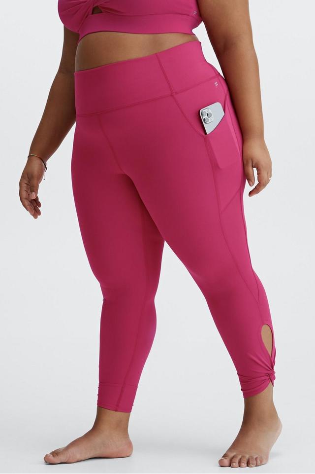 Fabletics Oasis High-Waisted Twist 7/8 Legging Womens pink Size XXS Product Image