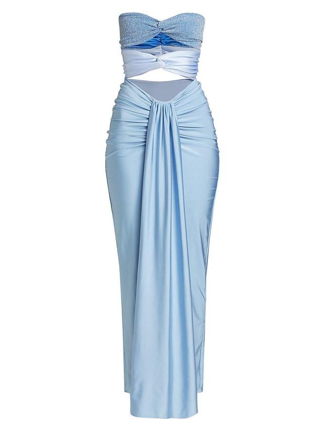 Womens Sarakiniko Giselle Draped Strapless Maxi Dress Product Image