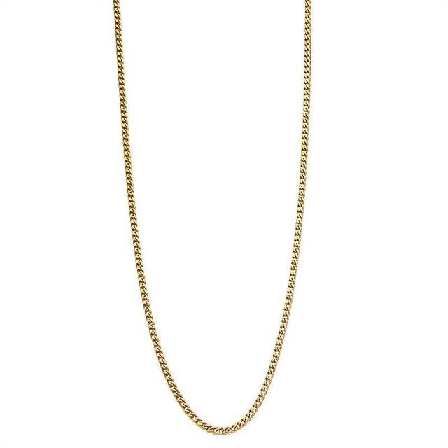 Mens Stainless Steel Gold Tone Franco Chain Necklace Product Image