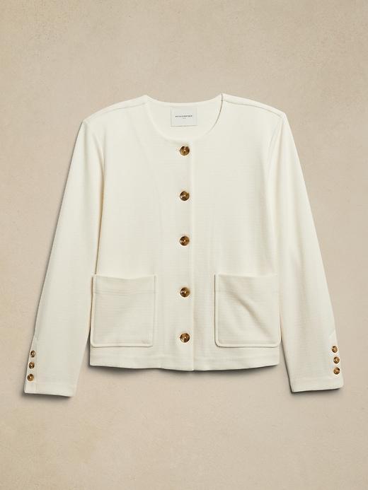 Collarless Boucle Jacket Product Image