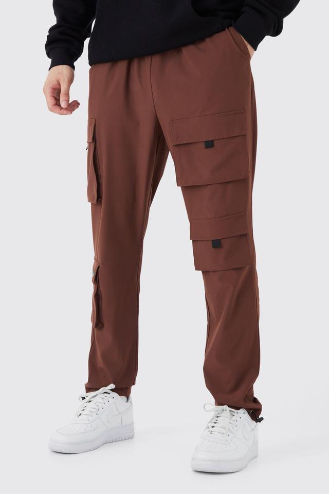 Tall Slim Multi Pocket Cargo Stretch Pants | boohooMAN USA Product Image