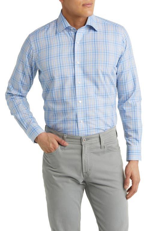 Peter Millar Men's Beechers Cotton Sport Shirt - Size: LARGE - BLUE FROST Product Image