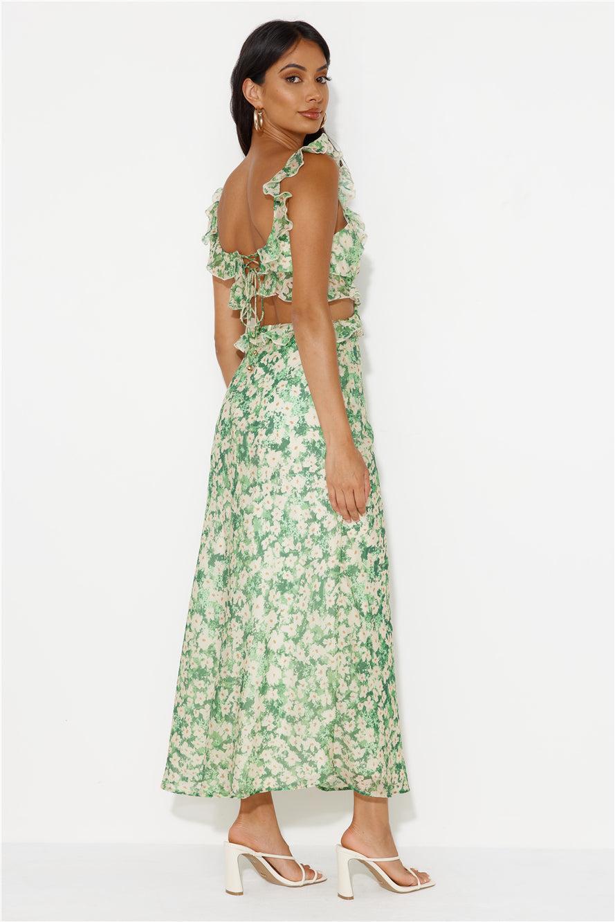 Hours Of Joy Maxi Dress Green Product Image