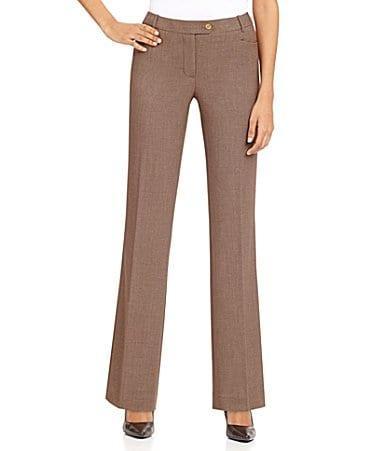 Calvin Klein Petite Size Classic Trouser Leg Slightly Flared Hem Pants Product Image