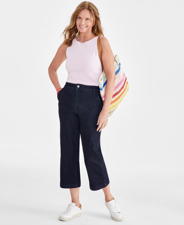 Women's High-Rise Wide-Leg Crop Jeans, Created for Macy's Product Image