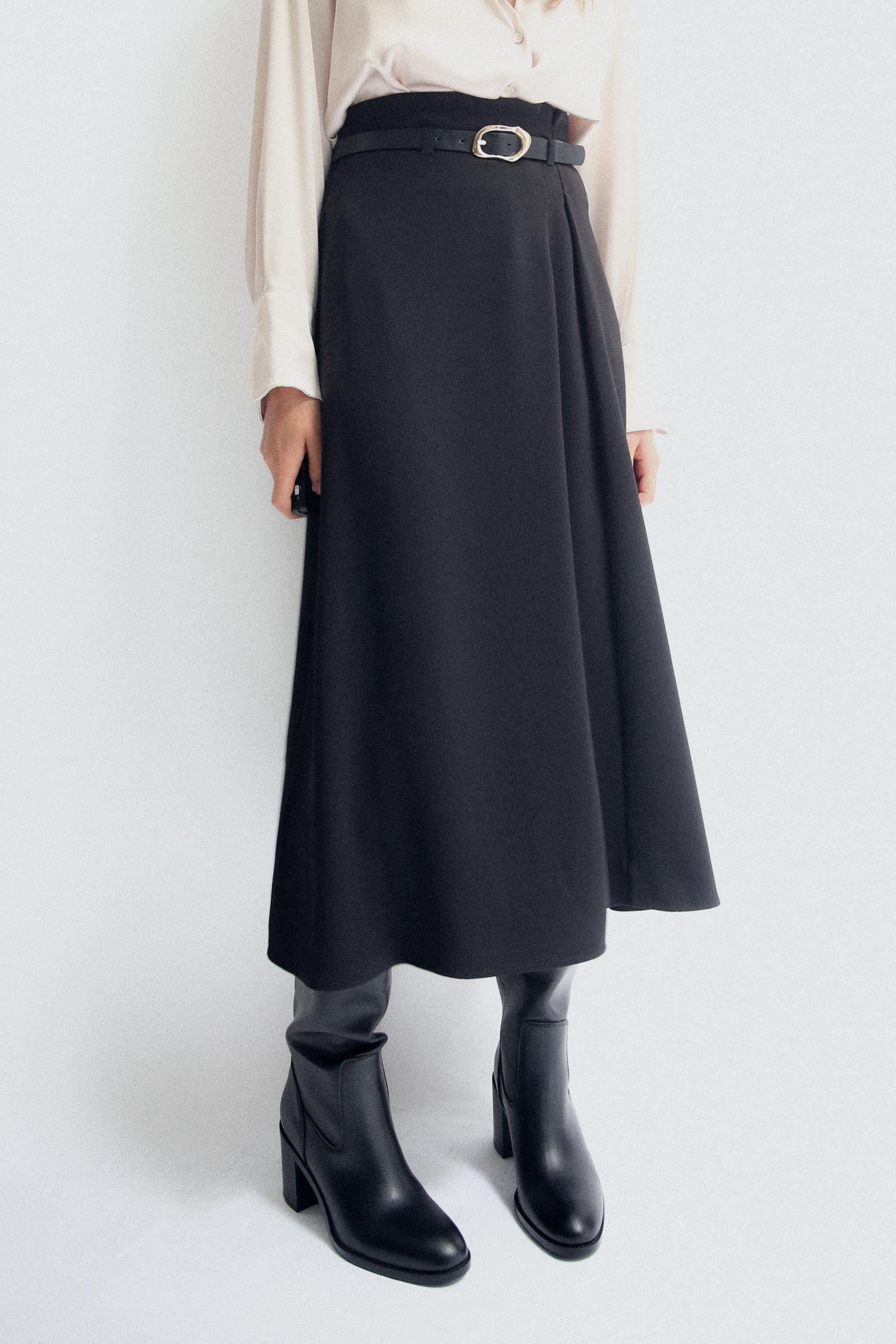 MIDI SKIRT WITH BELT Product Image