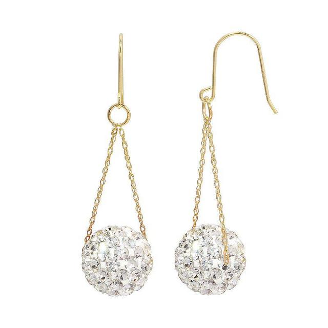 14K Gold White Crystal Earrings, Womens Product Image