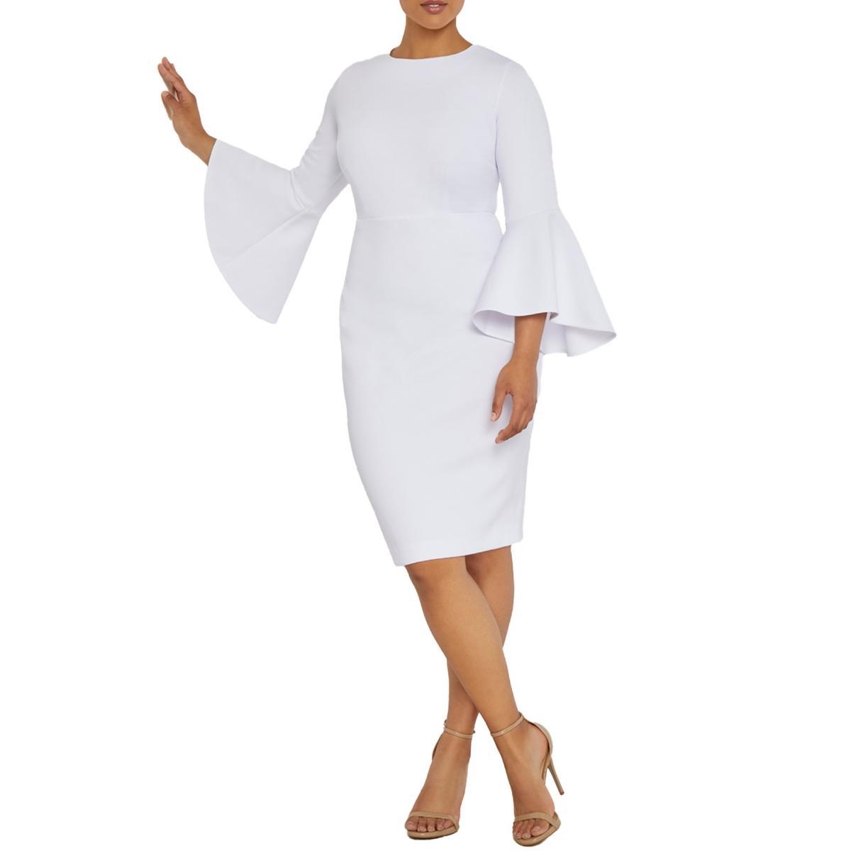 Eloquii Womens Flare Sleeve Scuba Dress Product Image