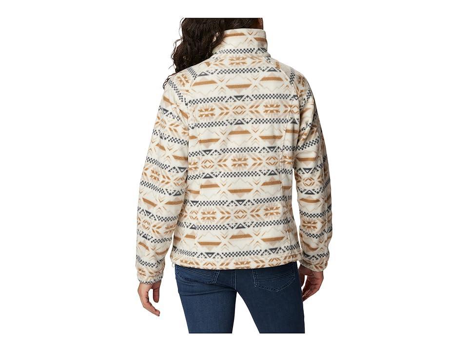 Columbia Benton Springs Printed Full Zip (Chalk Checkered Peaks) Women's Clothing Product Image