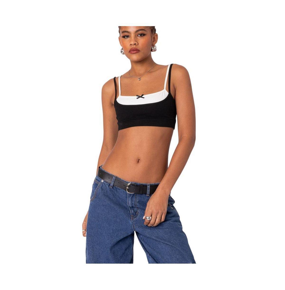 Edikted Womens Gracie Layered Bra Top Product Image