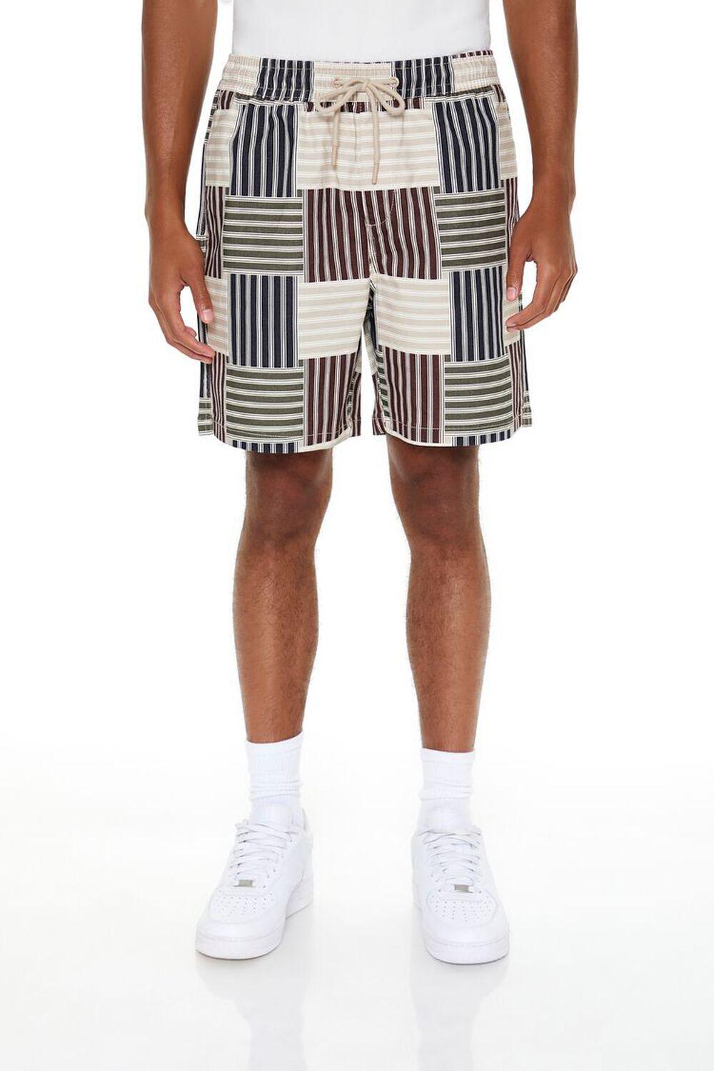 Striped Geo Print Volley Shorts | Forever 21 Product Image