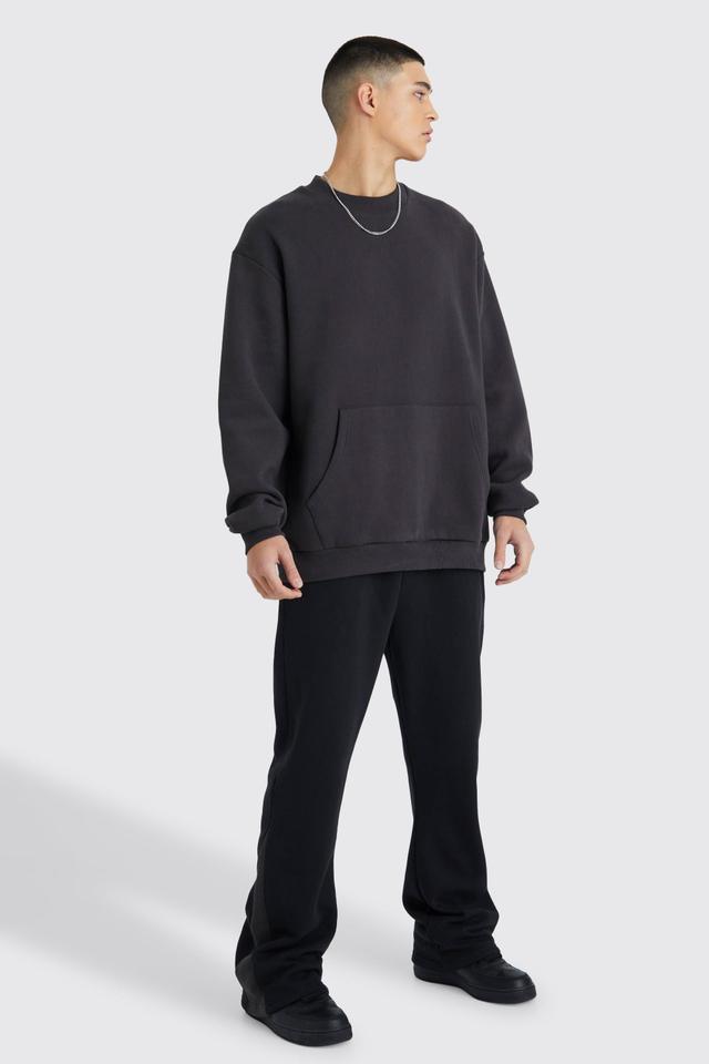 Extended Neck Sweatshirt Gusset Tracksuit | boohooMAN USA Product Image