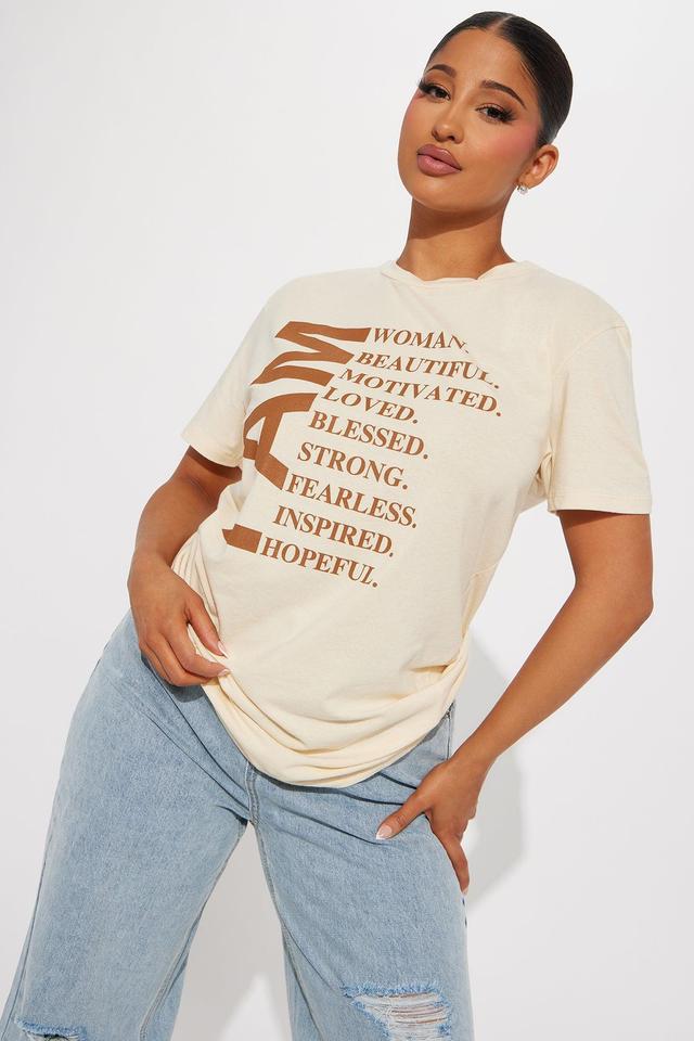 I Am Woman Tee - Natural/Combo Product Image