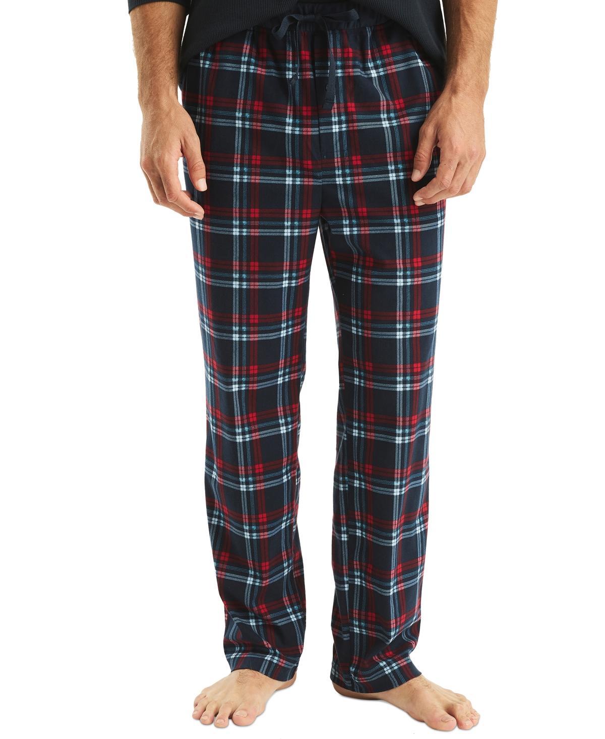 Nautica Mens Classic-Fit Plaid Fleece Pajama Pants Product Image