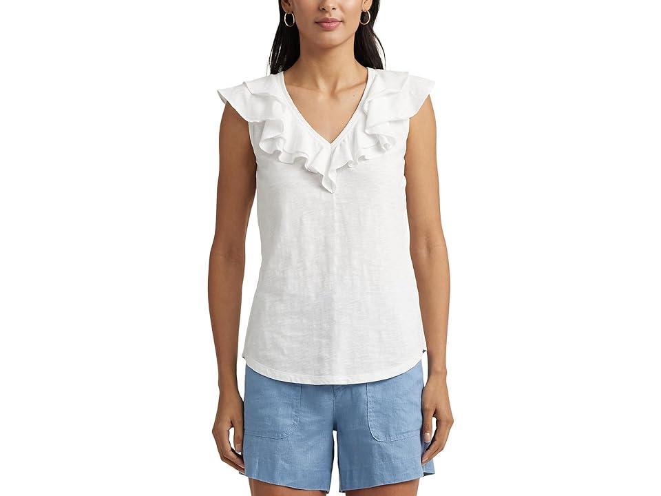 Lauren Ralph Lauren Womens Ruffled Sleeveless Tee Product Image