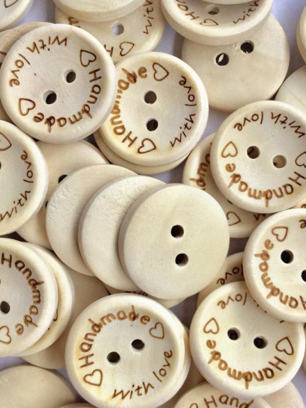 About 100Pcs Letter Printed Round Buttons Decoration Accessories Product Image