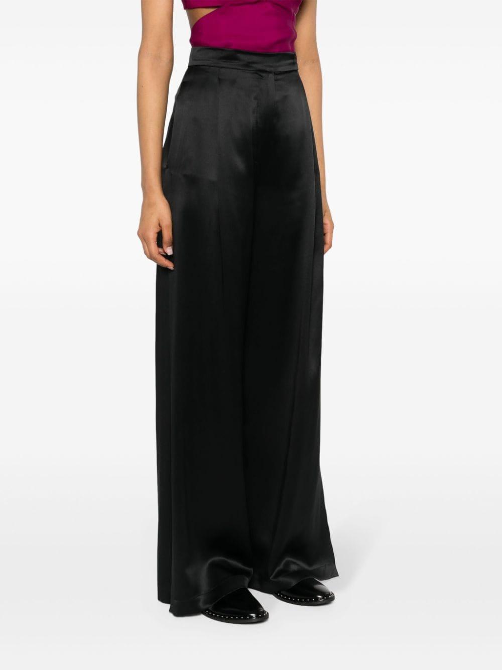 Fiesta Silk Flared Trousers In Black Product Image