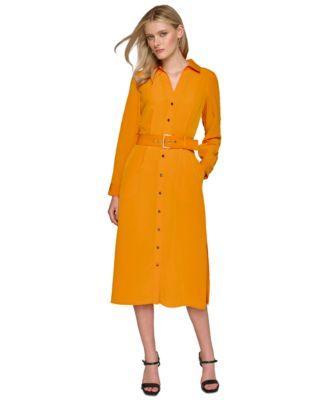 Women's Belted Midi Shirtdress Product Image