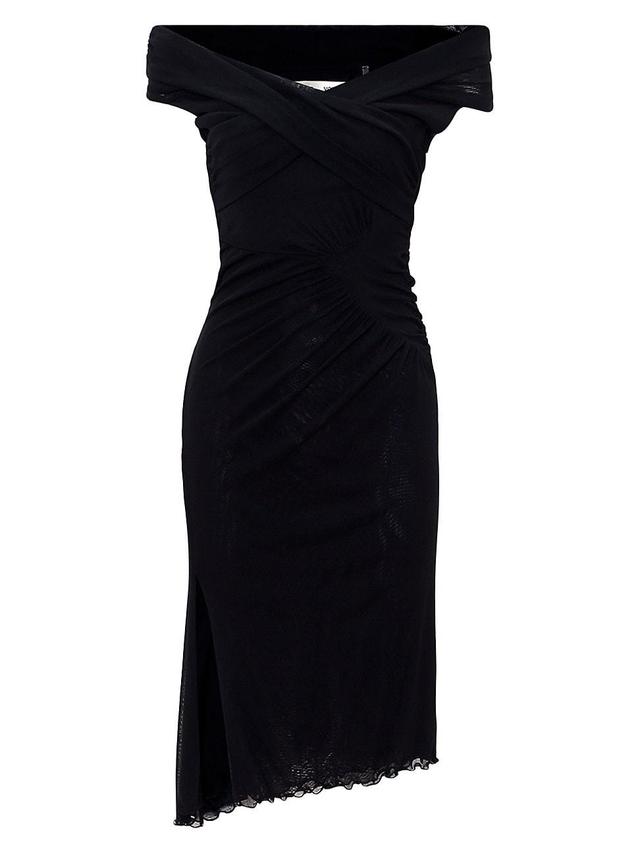 Diane von Furstenberg Lovinia Off the Shoulder Mesh Dress Product Image
